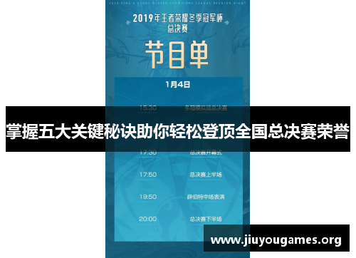掌握五大关键秘诀助你轻松登顶全国总决赛荣誉
